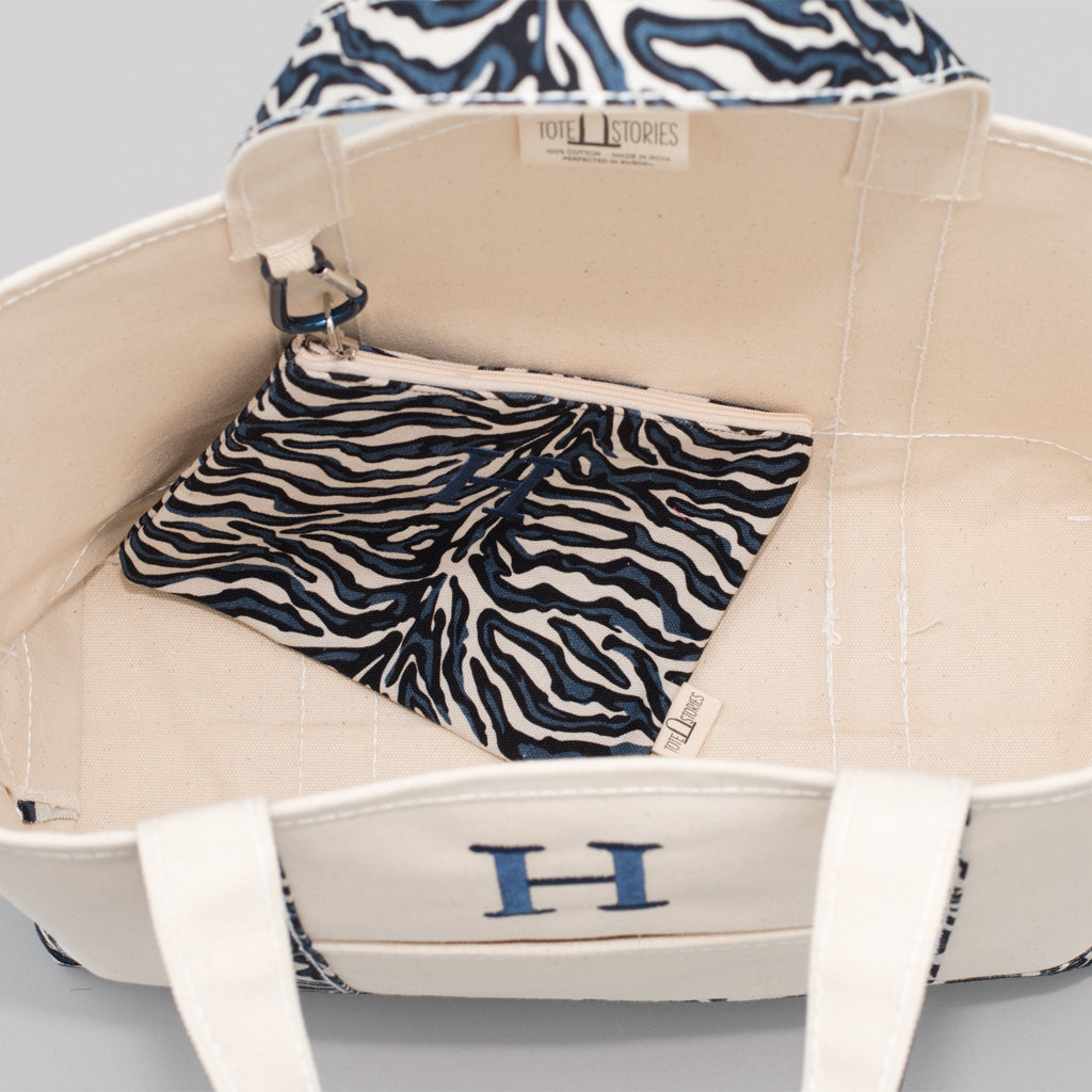 Limited Tote Bag - Zebra Falsterbo Ocean - Inside
